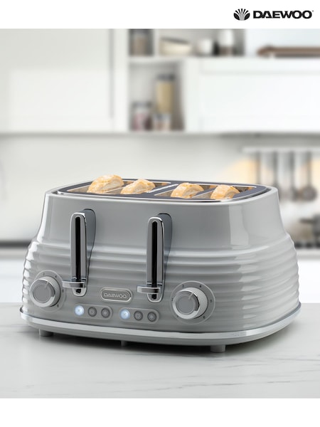 Daewoo Grey Sienna 4 Slice Toaster (857265) | £80