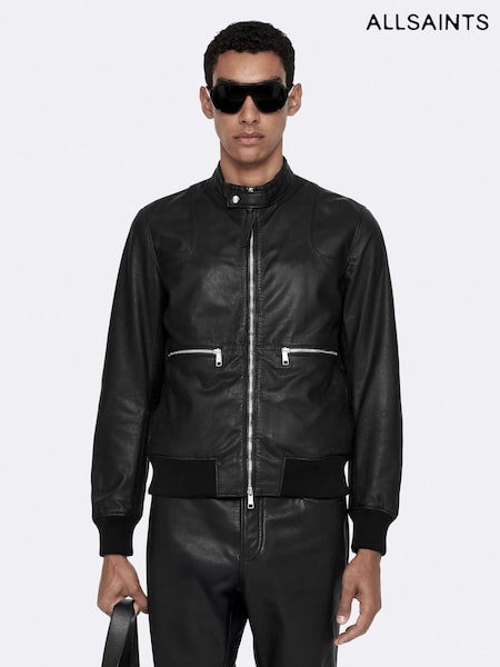 Black - Regular Allsaints Miro Perf Bomber Jacket