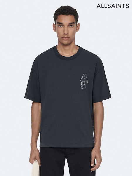 Blue - Regular Allsaints Roller Short Sleeve Crew Neck T-shirt