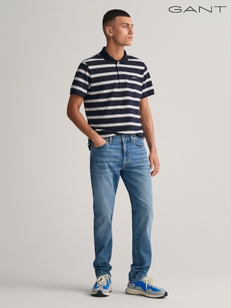 GANT Mid Blue Worn In Slim Fit Jeans (860072) | £0