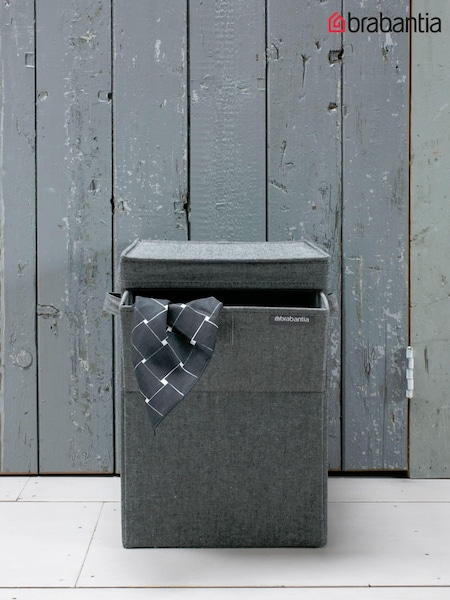 Brabantia Pepper Black Stackable 35 Litre Laundry 100% Cotton Box (860131) | £38