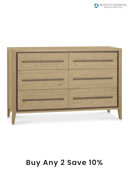 Bentley Designs Natural Rimini 6 Drawer Wide Chest (860301) | £750