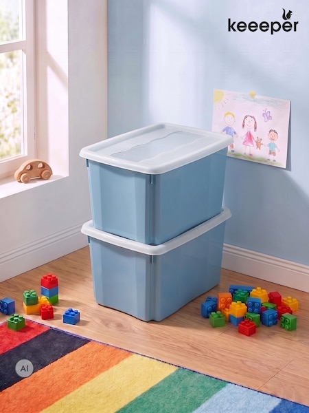 Keeeper Set Of 2 30 Litre Turn Around Stacking Boxes