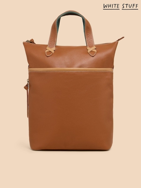 White Stuff Brown Leather Convertible Backpack (862266) | £89