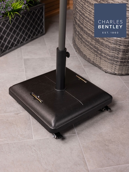 Charles Bentley Black Square Concrete Garden Parasol Base with Wheels (862336) | £90