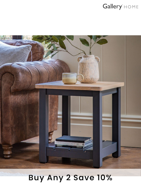 Gallery Home Meteor Navy Leroy Side Table (863011) | £165