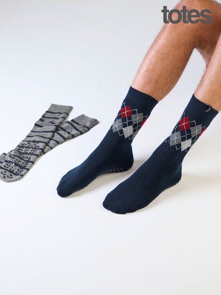 Grey - Regular Totes Original Slipper-sox Socks 2 Pack
