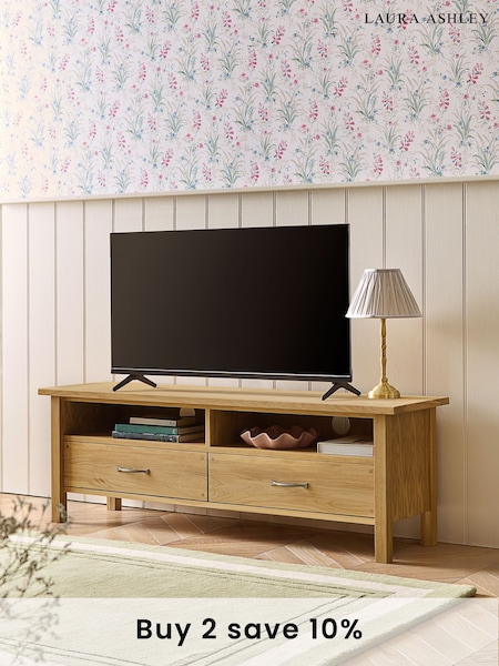 Laura Ashley Oak Milton 2 Drawer TV Unit (863627) | £775
