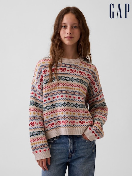 Fair Isle - Gap Oversized Crew Neck Jumper (4-13yrs)