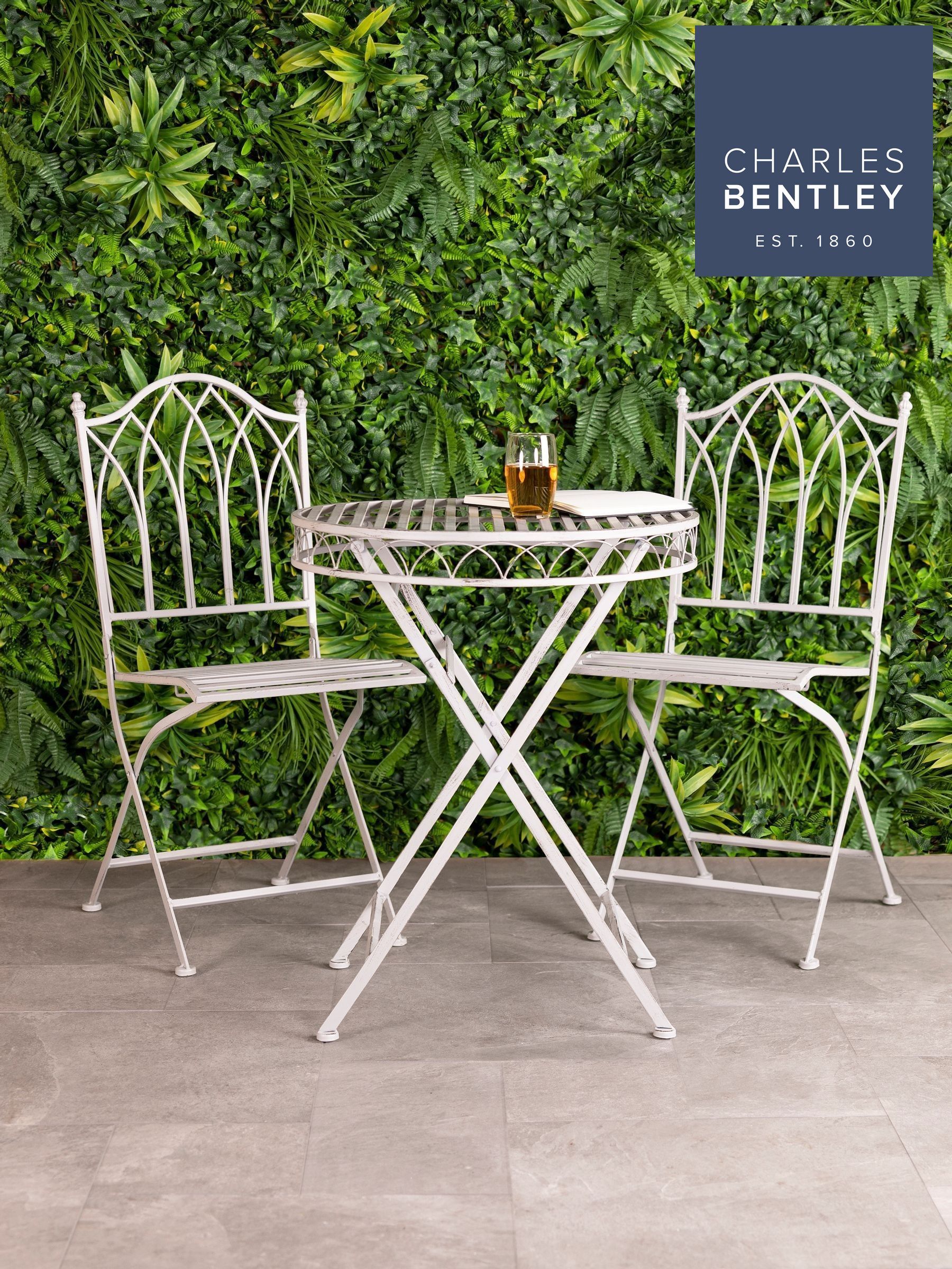 Charles bentley bistro set with cushions sale