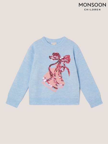 Blue - Monsoon Sequin Ice Skates Jumper