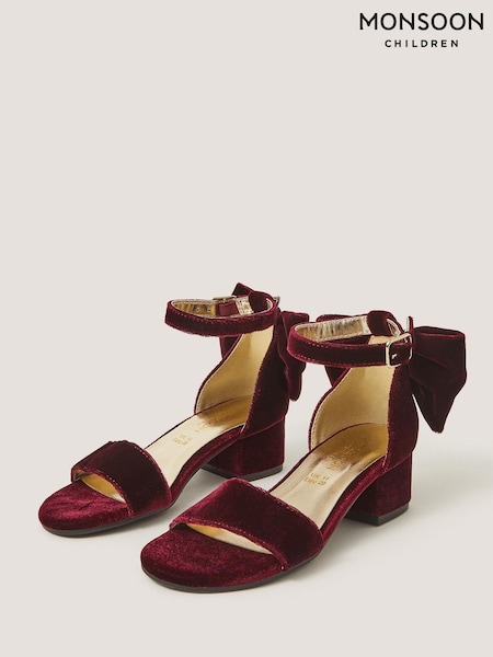 Red - Monsoon Two-part Bow Heels Sandals