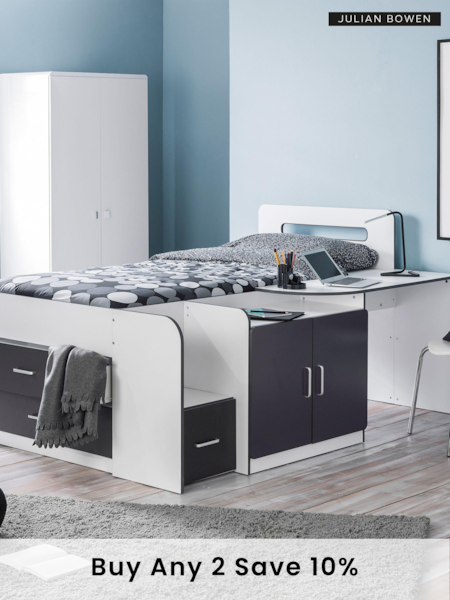 Julian Bowen White Cookie Cabin Bed with Storage (866334) | £450