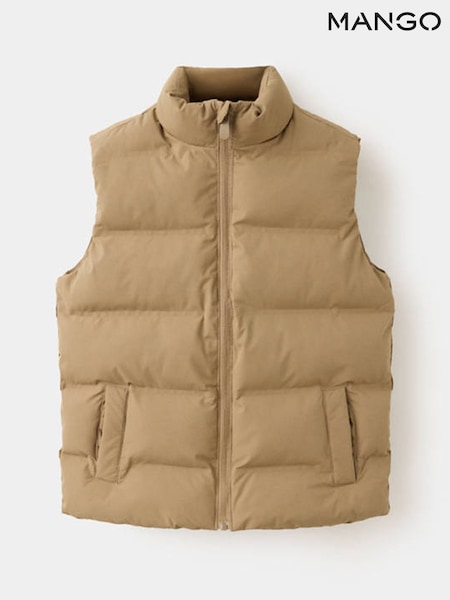 Brown - Mango Padded Gilet