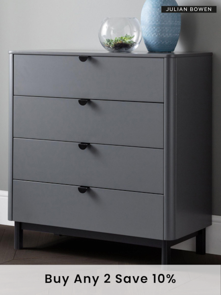Julian Bowen Grey Chloe 4 Drawer Chest (866712) | £345