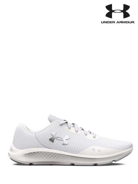Under Armour White Charged Pursuit 3 Trainers (866848) | £60