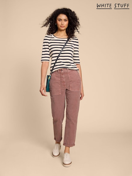 White Stuff Pink Twister Chino Trousers With Linen (868339) | £59