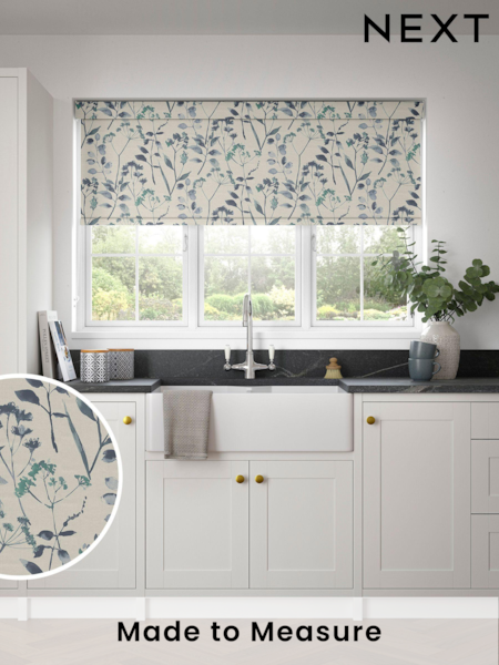 Blue Isla Floral Made to Measure Roller Blind (868844) | £57