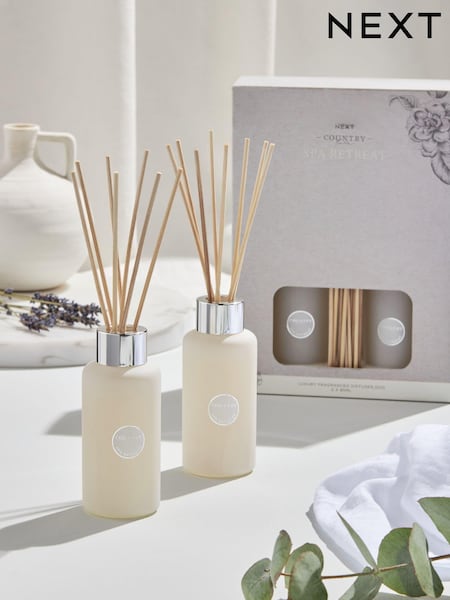 Country Luxe Spa Retreat Lavender and Geranium Set of 2 Fragranced Reed Diffuser (869604) | £22