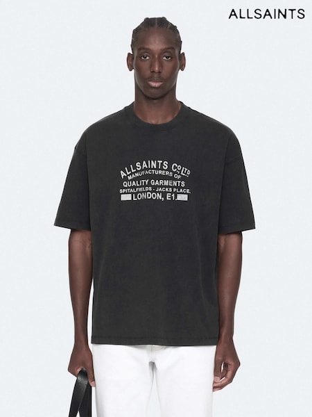Black - Regular Allsaints Abode Short Sleeve Crew Neck T-shirt