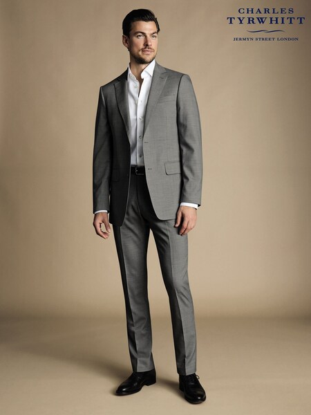 Charles Tyrwhitt Grey Slim Fit Sharkskin Ultimate Performance Suit (870056) | £270