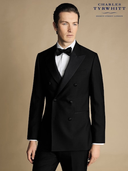 Charles Tyrwhitt Black Slim Fit Double Breasted Dinner Suit (870113) | £270