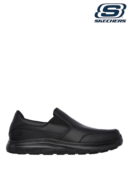 Skechers Black Bronwood Slip Resistant Slip-On Mens Work Shoes (870137) | £89