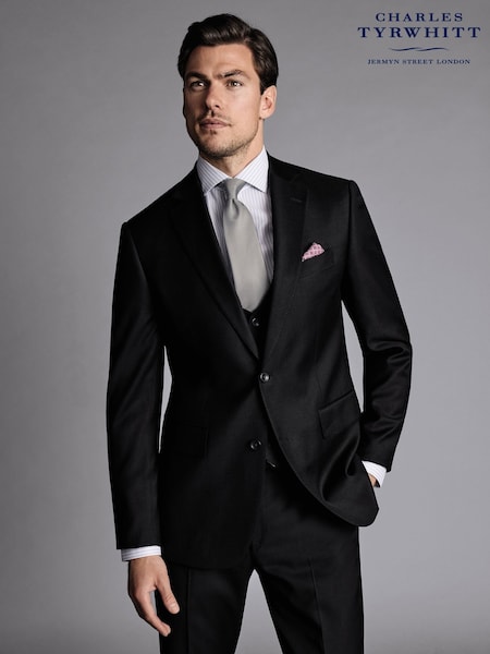 Charles Tyrwhitt Black Slim Fit Twill Stretch Suit: Jacket (870146) | £200
