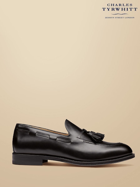 Charles Tyrwhitt Black Leather Tassel Loafers (870405) | £130