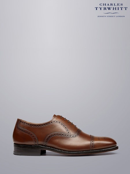 Charles Tyrwhitt Brown Leather Oxford Brogues Shoes (870421) | £150