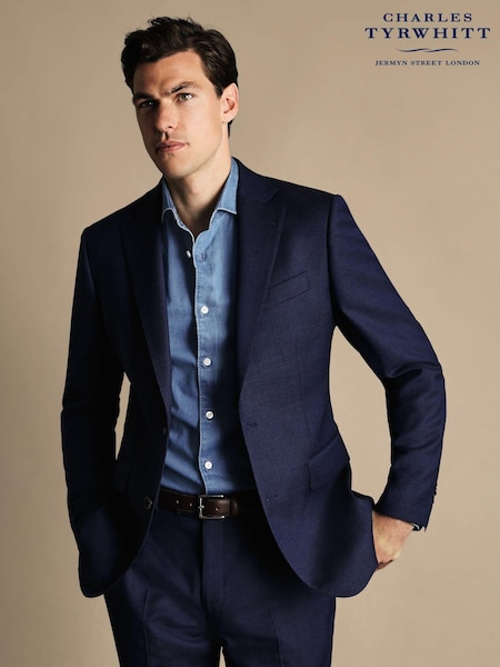 Charles Tyrwhitt Blue Slim Fit Stretch Birdseye Suit (870438) | £230