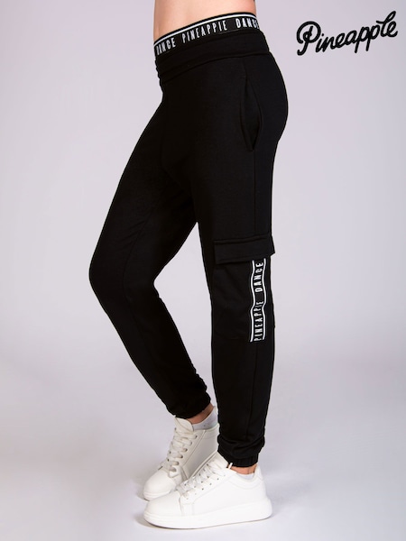 Pineapple Black/White Wide Leg Girls Cargo Joggers (870500) | £28