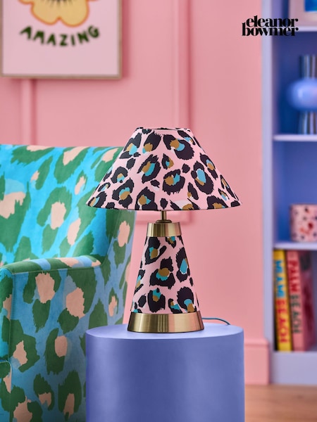 Eleanor Bowmer Pink Leopard Print Table Light (870531) | £90