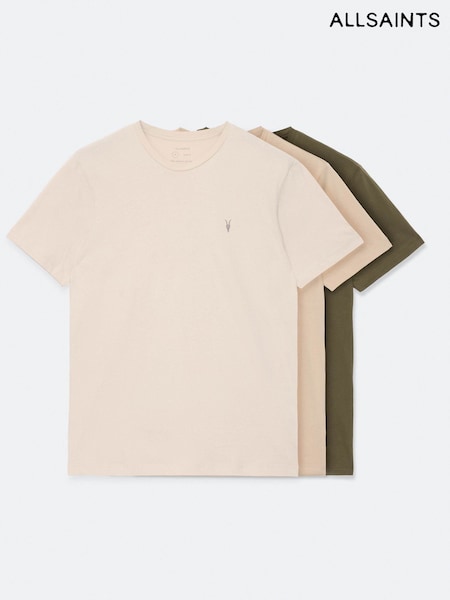 Pink - Regular Allsaints Brace Short Sleeve Crew Neck T-shirt 3 Pack