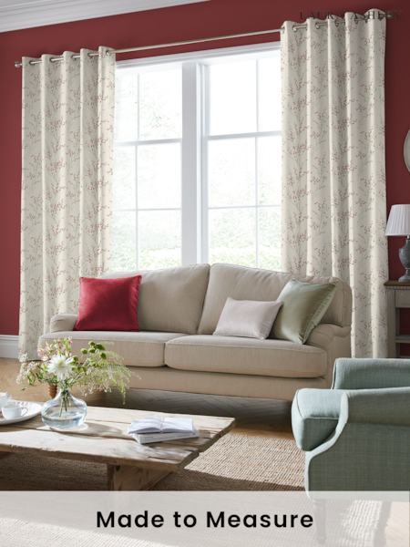 Laura Ashley Cranberry Red Pussy Willow Winter Made to Measure 100% Cotton Curtains (870789) | £91