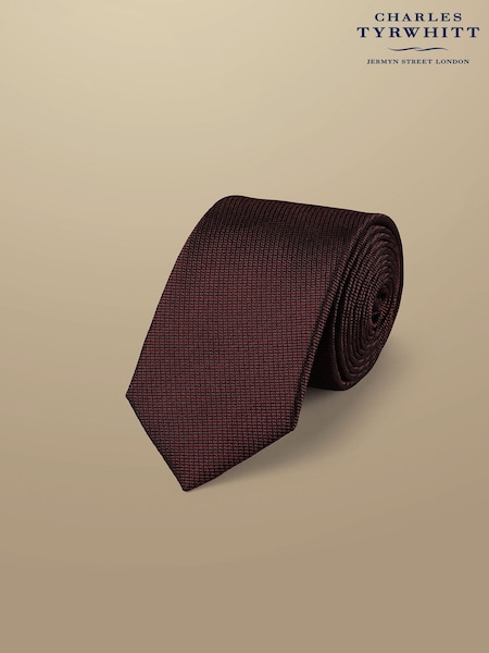 Charles Tyrwhitt Burgundy Red Silk Stain Resist Slim Tie (871635) | £35