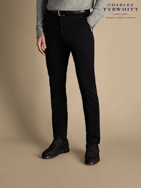 Charles Tyrwhitt Black Classic Fit Ultimate non-iron Chino Trousers (871738) | £90