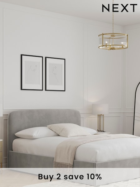 Grey Light Opulent Velvet Matson Upholstered Ottoman Storage Bed Frame (871876) | £575 - £675