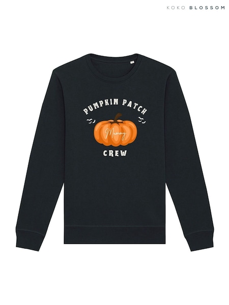 Black - Personalised Kid's Pumpkin Patch Halloween Sweatshirt By Koko Blossom