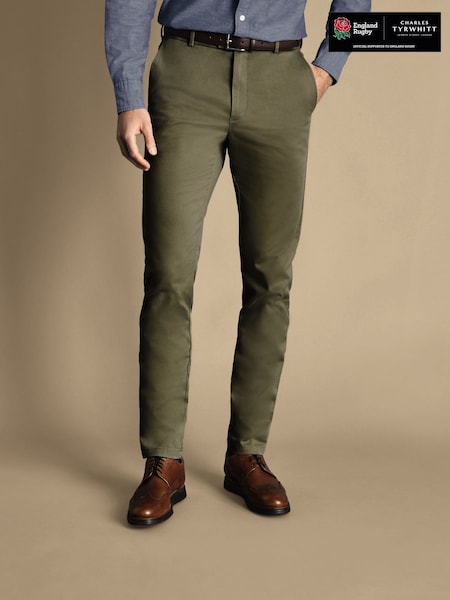 Charles Tyrwhitt Green Classic Fit Ultimate non-iron Chino Trousers (872300) | £90