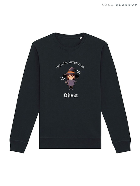 Black - Personalised Kid's Witch Club Halloween Sweatshirt By Koko Blossom