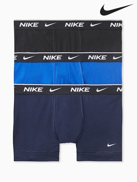 Nike Dark Blue Everyday Cotton Stretch Trunks Three Pack (872570) | £30
