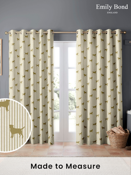 Emily Bond Gold Marley Made to Measure 100% Cotton Curtains (872619) | £91
