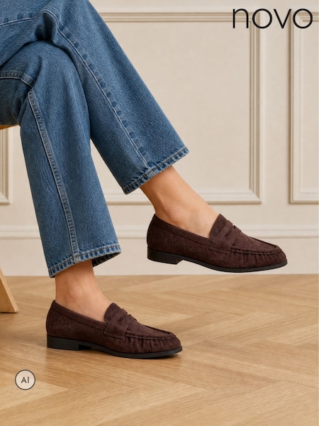 Brown - Novo Finn Flat Loafers