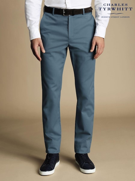 Charles Tyrwhitt Blue Slim Fit Ultimate non-iron Chino Trousers (872799) | £0