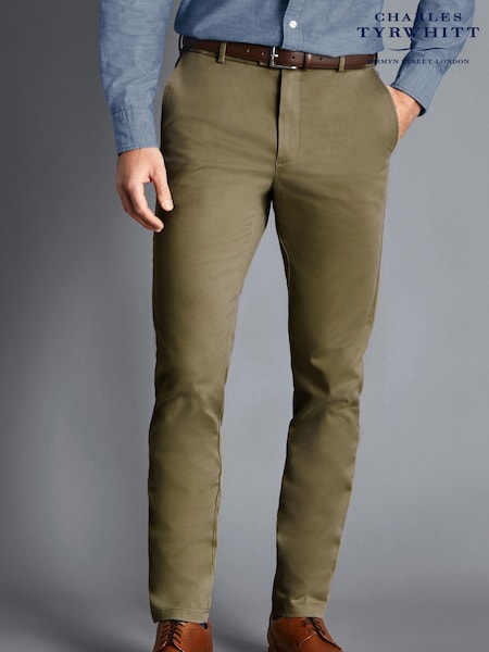 Charles Tyrwhitt Green Slim Fit Ultimate Non-Iron Chinos (873362) | £90