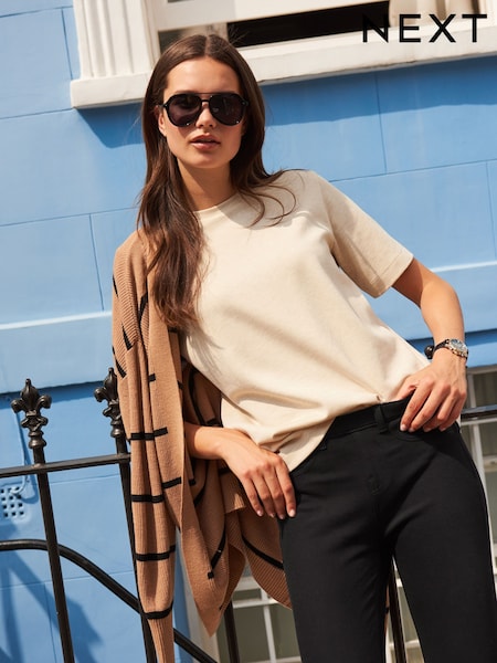 Oatmeal Cream Heavyweight Short Sleeve Crew Neck T-Shirt (873794) | £16