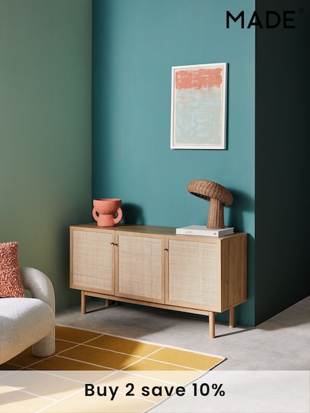MADE.COM Oak Effect Pavia Rattan Large Sideboard (874008) | £379