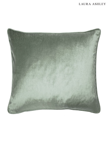 Laura Ashley Velvet Fern Green Square Nigella Cushion (874098) | £45