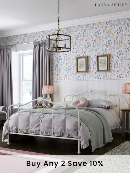 Laura Ashley White Dolwen Bed (874386) | £325 - £375
